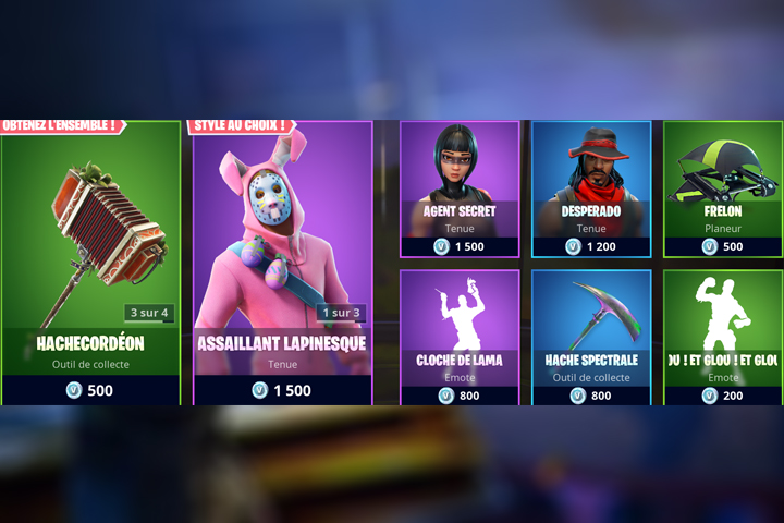 Boutique Fortnite 29 septembre